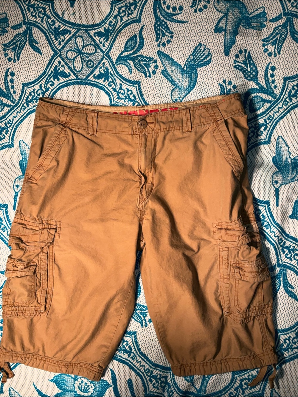 Unionbay Men's Size 36 Khaki Cargo Shorts 100% Cotton